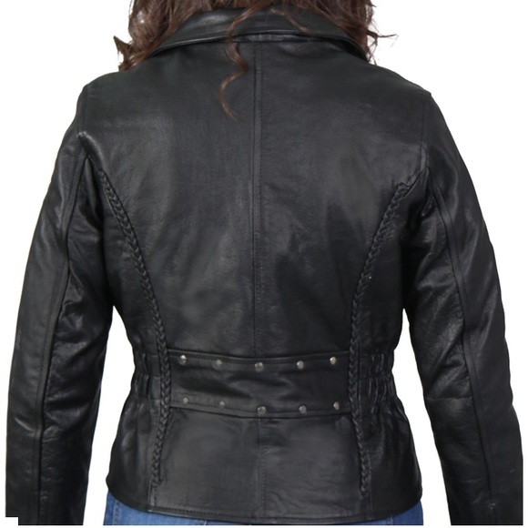 NWT! Hot Leathers Ladies Braided Motorcycle Jacket - Picture 3 of 10